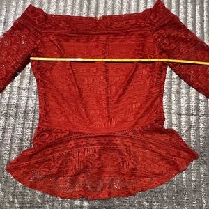 BEBE Lace Off-Shoulder Blouse